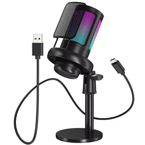 MicroPhone Delta Microphone USB Ampligame pour jeux en streaming, avec filtre anti-pop, support antichoc et contrôle de gain, micro à condensateur pour PC/discre-A6V